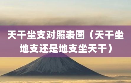 天干坐支对照表图（天干坐地支还是地支坐天干）