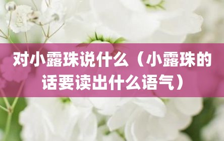对小露珠说什么（小露珠的话要读出什么语气）