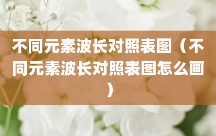 不同元素波长对照表图（不同元素波长对照表图怎么画）