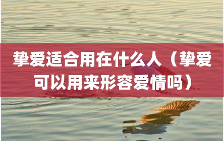 挚爱适合用在什么人（挚爱可以用来形容爱情吗）
