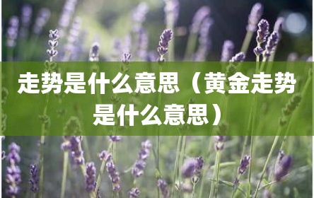 走势是什么意思（黄金走势是什么意思）