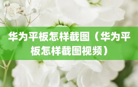 华为平板怎样截图（华为平板怎样截图视频）