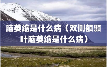 脑萎缩是什么病（双侧额颞叶脑萎缩是什么病）