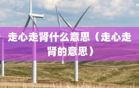 走心走肾什么意思（走心走肾的意思）