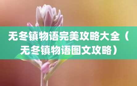 无冬镇物语完美攻略大全（无冬镇物语图文攻略）