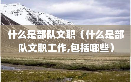 什么是部队文职（什么是部队文职工作,包括哪些）