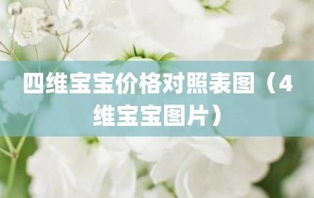 四维宝宝价格对照表图（4维宝宝图片）