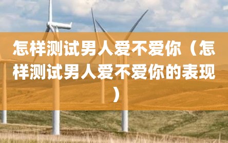 怎样测试男人爱不爱你（怎样测试男人爱不爱你的表现）