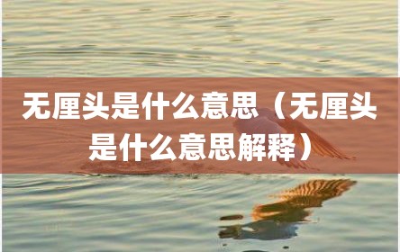 无厘头是什么意思（无厘头是什么意思解释）