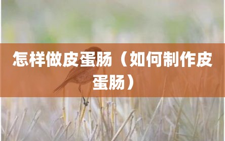 怎样做皮蛋肠（如何制作皮蛋肠）