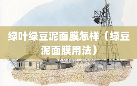 绿叶绿豆泥面膜怎样（绿豆泥面膜用法）