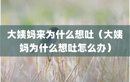 大姨妈来为什么想吐（大姨妈为什么想吐怎么办）