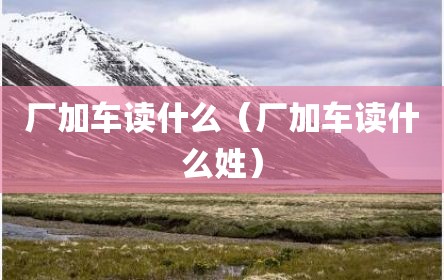 厂加车读什么（厂加车读什么姓）