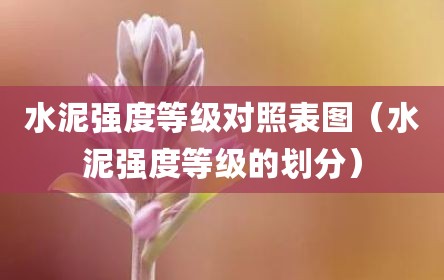 水泥强度等级对照表图（水泥强度等级的划分）
