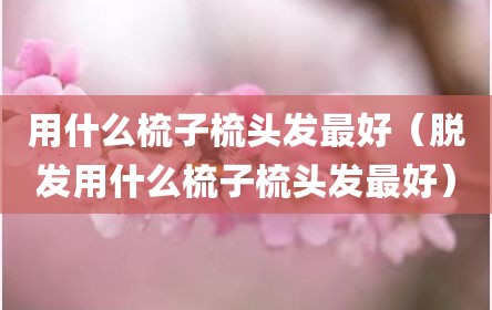 用什么梳子梳头发最好（脱发用什么梳子梳头发最好）