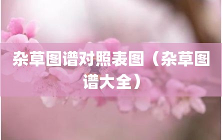 杂草图谱对照表图（杂草图谱大全）