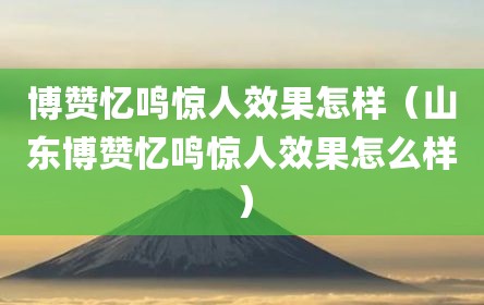 博赞忆鸣惊人效果怎样（山东博赞忆鸣惊人效果怎么样）