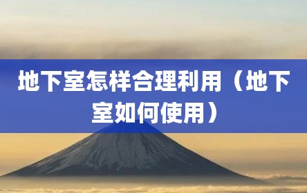 地下室怎样合理利用（地下室如何使用）