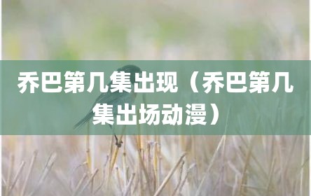 乔巴第几集出现（乔巴第几集出场动漫）