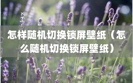 怎样随机切换锁屏壁纸（怎么随机切换锁屏壁纸）