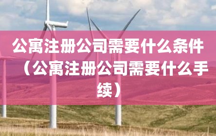公寓注册公司需要什么条件（公寓注册公司需要什么手续）