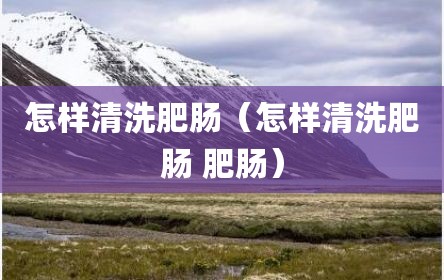 怎样清洗肥肠（怎样清洗肥肠 肥肠）