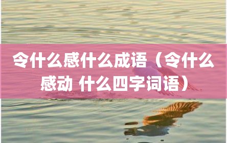 令什么感什么成语（令什么感动 什么四字词语）