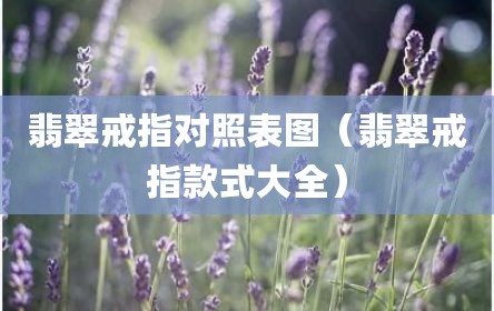 翡翠戒指对照表图（翡翠戒指款式大全）