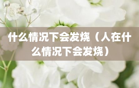 什么情况下会发烧（人在什么情况下会发烧）