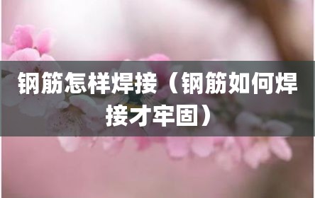 钢筋怎样焊接（钢筋如何焊接才牢固）