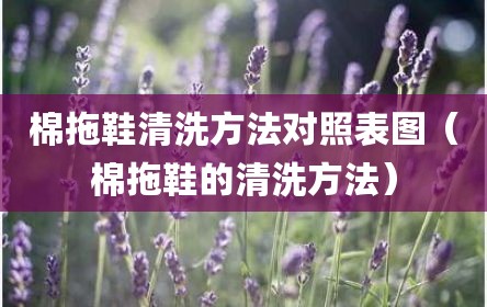 棉拖鞋清洗方法对照表图（棉拖鞋的清洗方法）