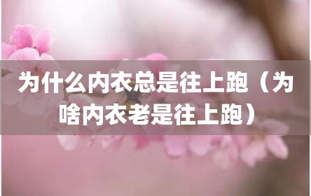 为什么内衣总是往上跑（为啥内衣老是往上跑）