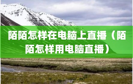 陌陌怎样在电脑上直播（陌陌怎样用电脑直播）
