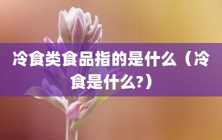 冷食类食品指的是什么（冷食是什么?）