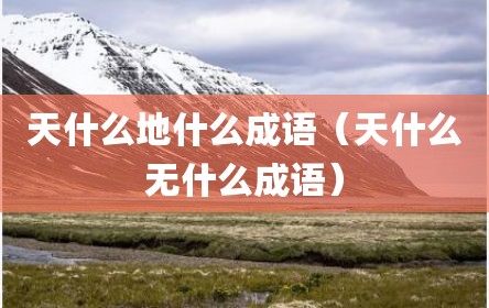 天什么地什么成语（天什么无什么成语）
