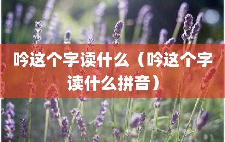 吟这个字读什么（吟这个字读什么拼音）