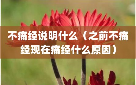 不痛经说明什么（之前不痛经现在痛经什么原因）