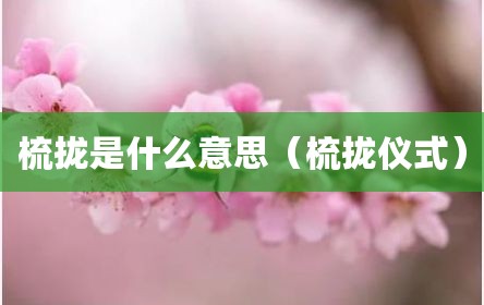 梳拢是什么意思（梳拢仪式）