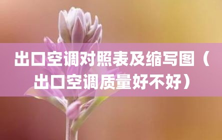 出口空调对照表及缩写图（出口空调质量好不好）