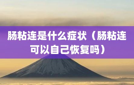 肠粘连是什么症状（肠粘连可以自己恢复吗）