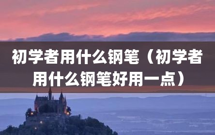 初学者用什么钢笔（初学者用什么钢笔好用一点）