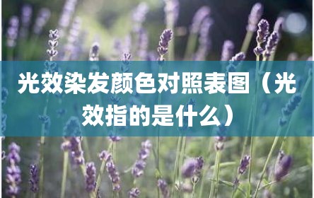 光效染发颜色对照表图（光效指的是什么）