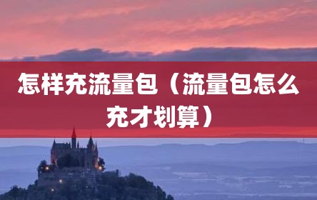 怎样充流量包（流量包怎么充才划算）