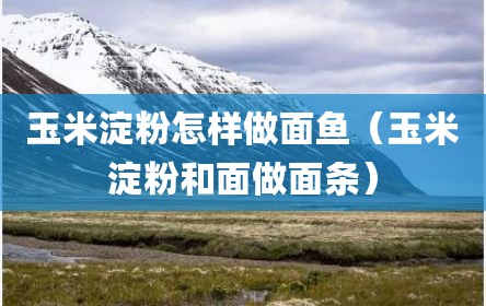 玉米淀粉怎样做面鱼（玉米淀粉和面做面条）