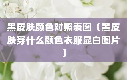 黑皮肤颜色对照表图（黑皮肤穿什么颜色衣服显白图片）