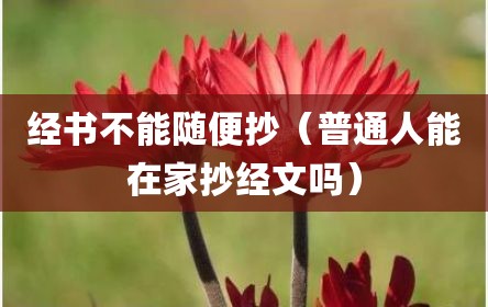 经书不能随便抄（普通人能在家抄经文吗）