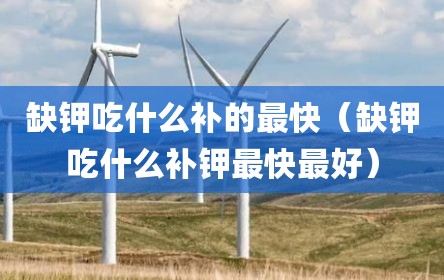 缺钾吃什么补的最快（缺钾吃什么补钾最快最好）