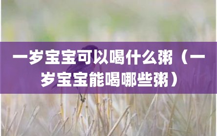 一岁宝宝可以喝什么粥（一岁宝宝能喝哪些粥）