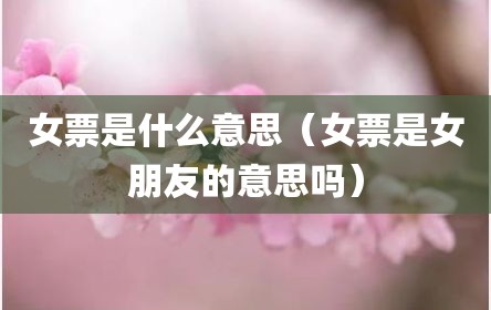 女票是什么意思（女票是女朋友的意思吗）
