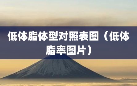 低体脂体型对照表图（低体脂率图片）